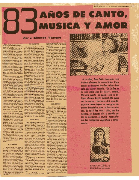 83 años de canto, música y amor.