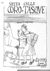 Pastor indígena con sus llamas, siglo 16