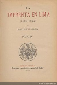 La imprenta en Lima : (1584-1824)