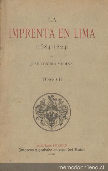 La imprenta en Lima : (1584-1824)