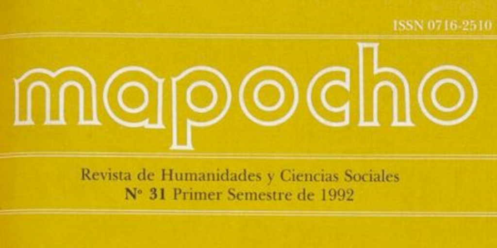 Mapocho . n° 31, primer semestre, 1992