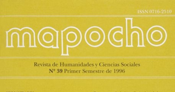 Mapocho : n° 39, primer semestre, 1996