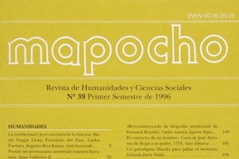 Mapocho : n° 39, primer semestre, 1996