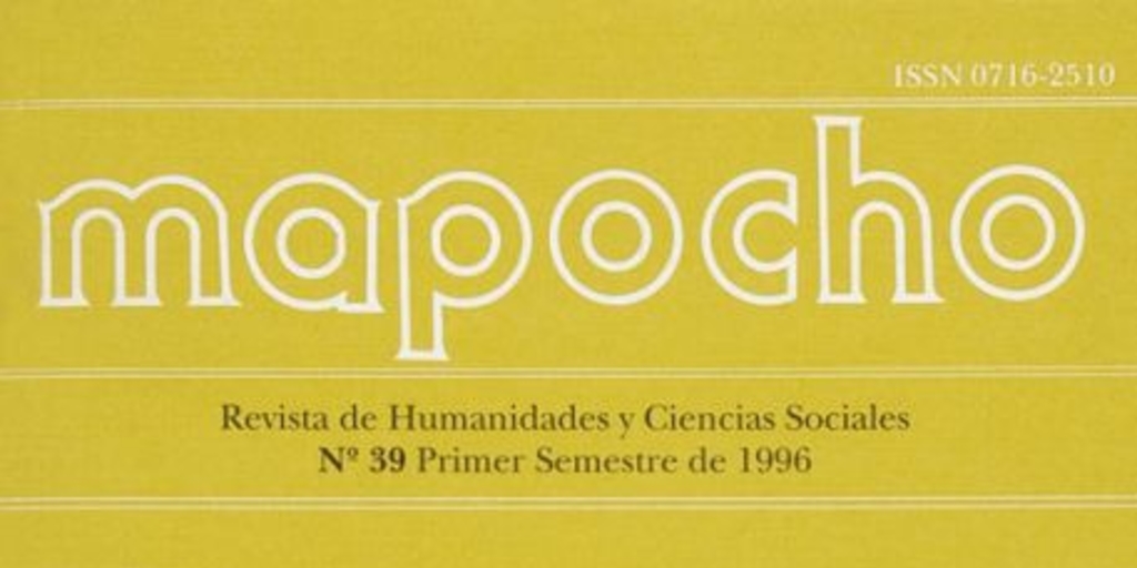Mapocho : n° 39, primer semestre, 1996