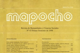 Mapocho : n°. 43, primer semestre, 1998