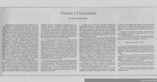 Ciencia y universidad