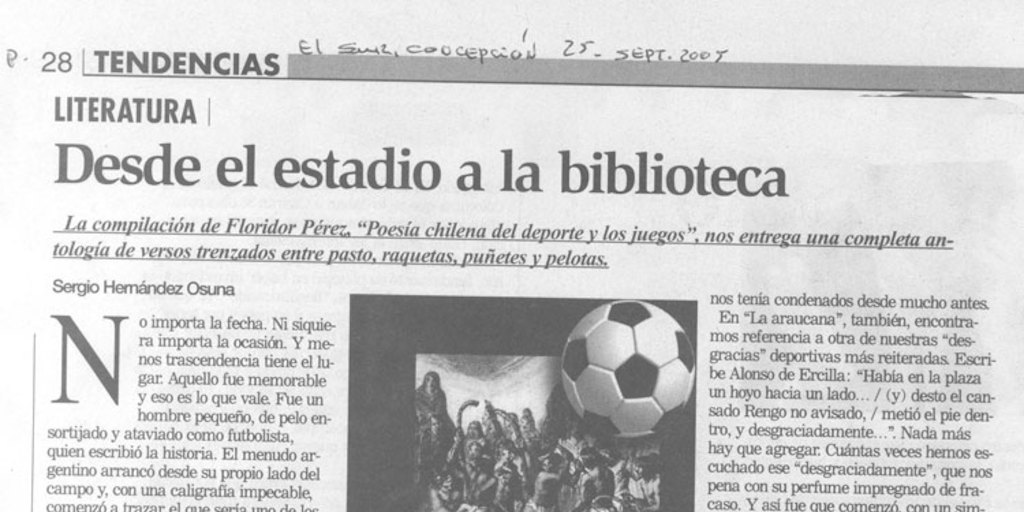 Desde el estadio a la biblioteca