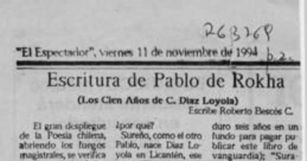 Escritura de Pablo de Rokha