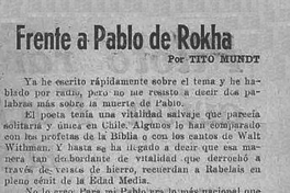 Frente a Pablo de Rokha