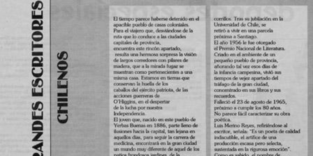 Grandes escritores chilenos : Max Jara (1886-1965)