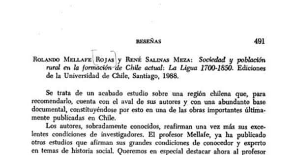Sociedad y población rural en la formación de Chile actual, La Ligua 1700-1850