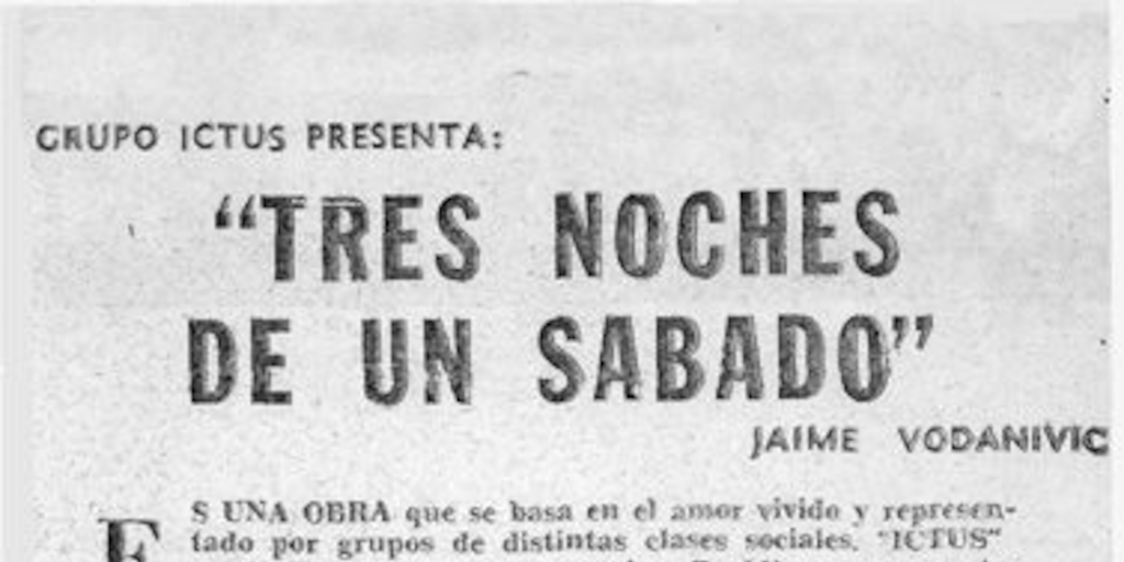 Tres noches de un sábado