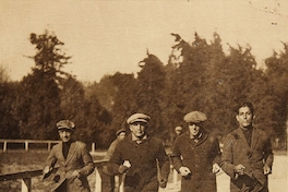 Los boxeadores Manuel Sánchez, Guillermo Osorio, Armando Olavarría y Fortunato Ramos entrenando en la Quinta Normal.