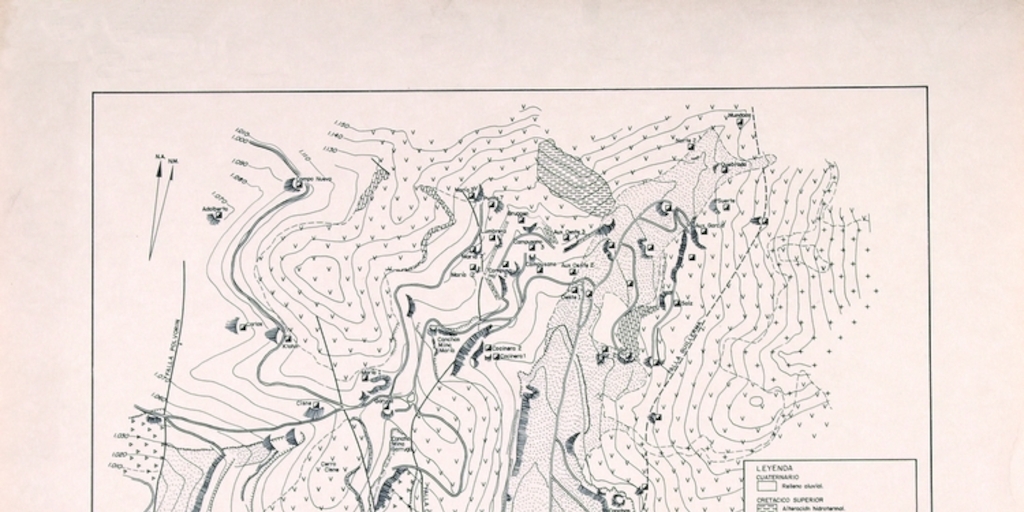 Mapa geológico de superficie [mapa] : distrito manganesífero de Corral Quemado