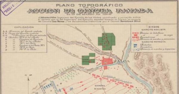 Plano topográfico de la acción de Cancha Rayada, 1818