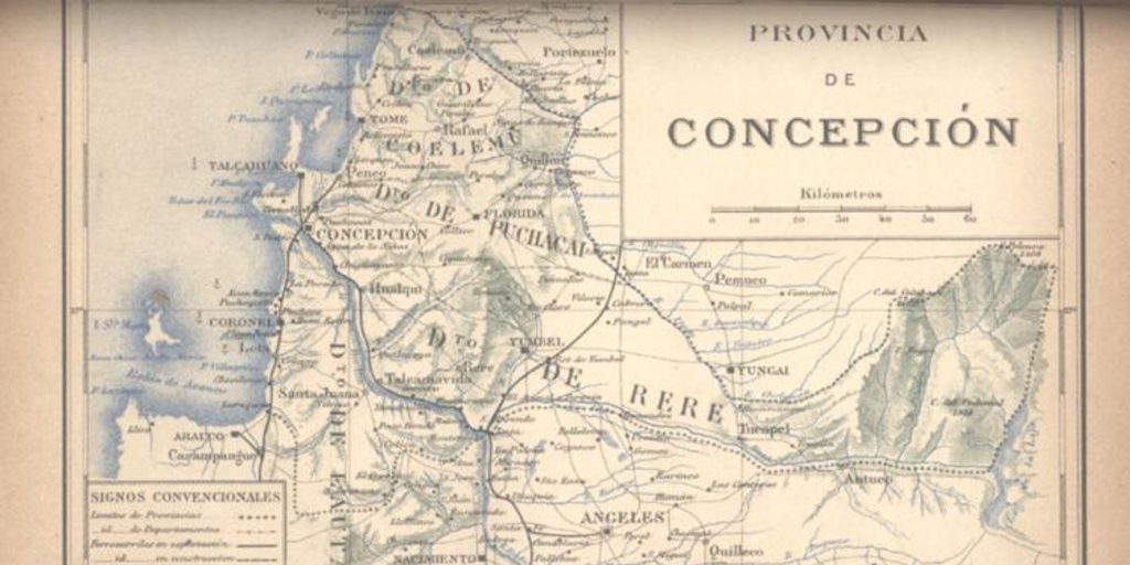 Provincia de Concepción, hacia 1885