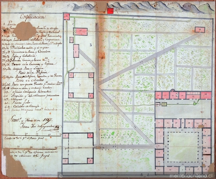 Fábrica de pólvora perteneciente al gremio de mineros, 1817