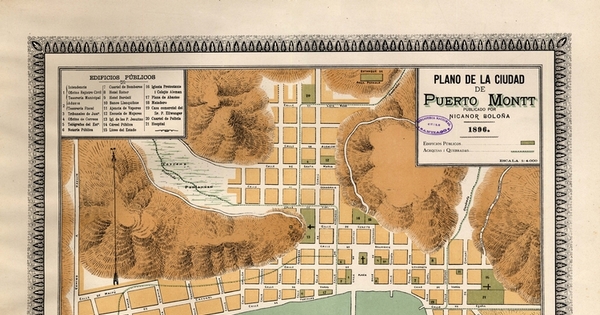 Plano de la ciudad de Puerto Montt, 1896