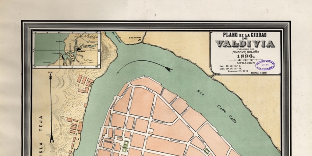Plano de la ciudad de Valdivia, 1896