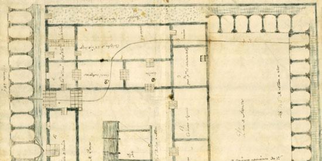 Plano del Cabildo, la Plaza de Armas y la Cárcel de la villa de Talca, 1787