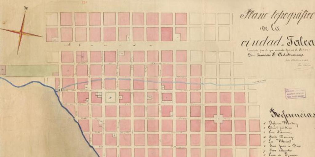 Plano topográfico de la ciudad de Talca, 1859