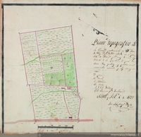 Plano topográfico de la chacra de Juan de Dios Argandoña, partido de Renca, Santiago, 1828