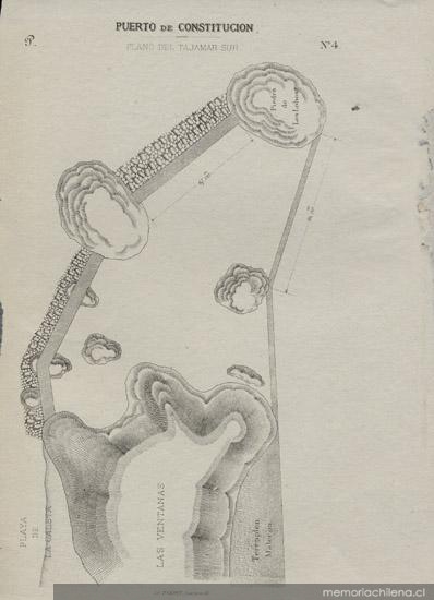 Puerto de Constitución : plano del tajamar sur, 1877