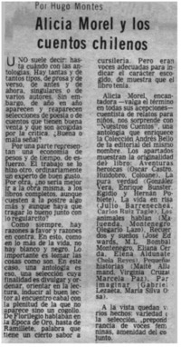 Alicia Morel y los cuentos chilenos