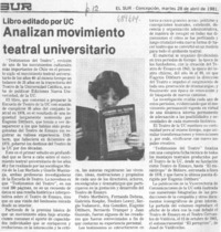 Analizan movimiento teatral universitario.