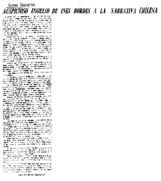Auspicioso ingreso de Inés Bordes a la narrativa chilena