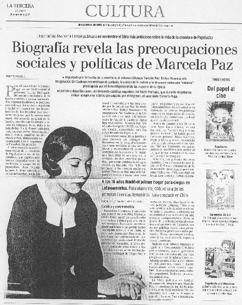 Biografía revela las preocupaciones sociales y políticas de Marcela Paz