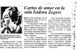 Cartas de amor en la Sala Isidora Zegers