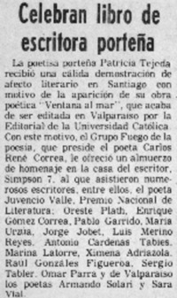 Celebrar libro de escritora porteña.