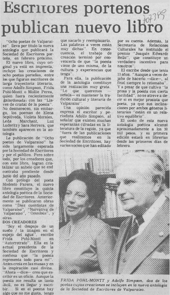 Escritores porteños publican nuevo libro.