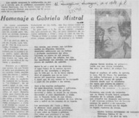 Homenaje a Gabriela Mistral