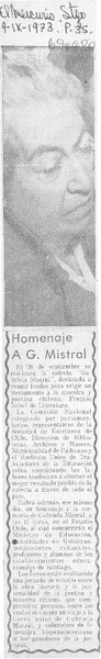 Homenaje a G. Mistral.