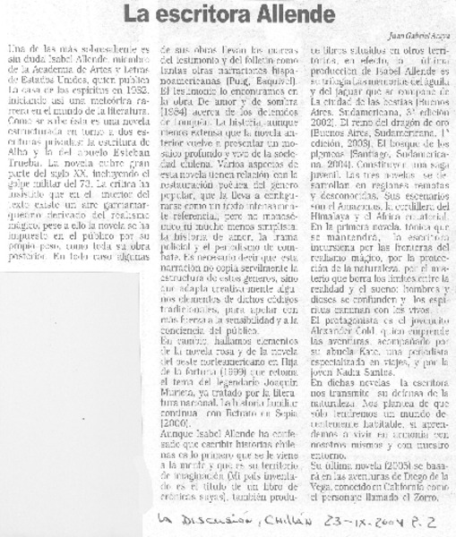 La escritora Allende