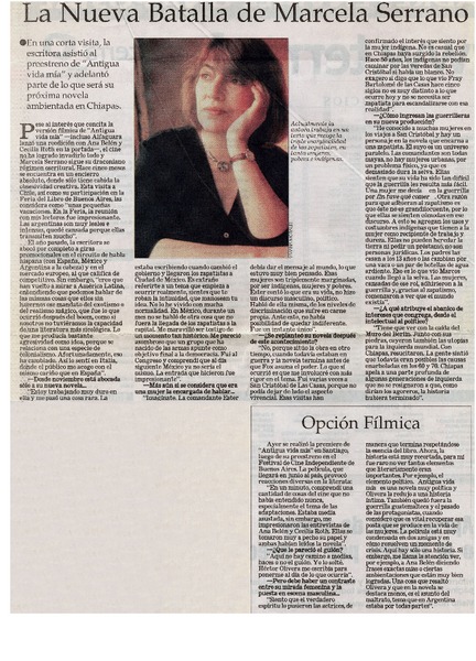 La nueva batalla de Marcela Serrano. [entrevistas]