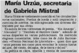 María Urzúa, secretaria de Gabriela Mistral