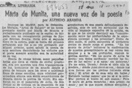 Marta de Munita, una nueva voz de la poesía