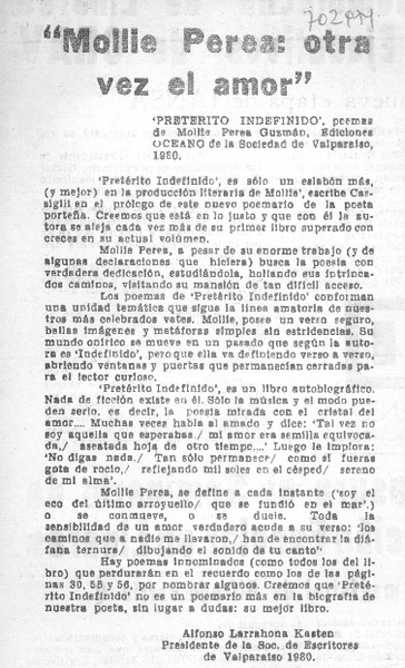 Mollie Perea: otra vez el amor