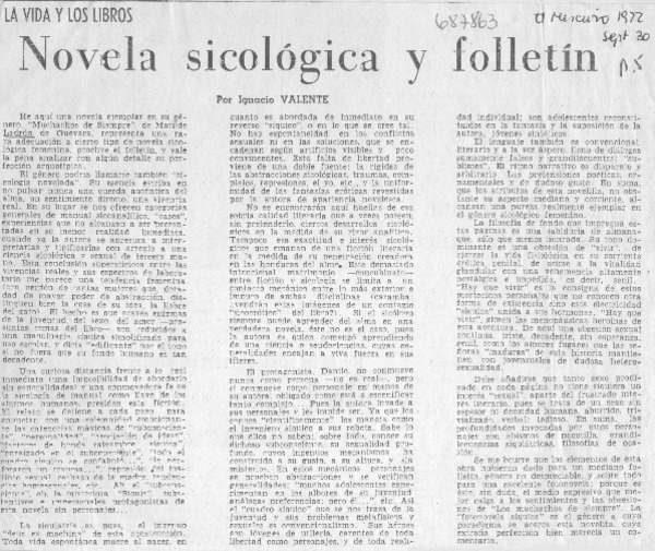 Novela sicológica y folletín