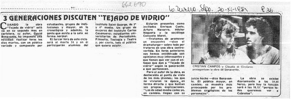 3 generaciones discuten "tejado de vidrio".  [artículo]