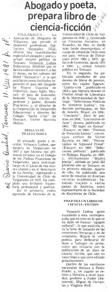 Abogado y poeta prepara libro de ciencia-ficción.