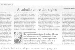 A caballo entre dos siglos  [artículo] Luis Sánchez Latorre.