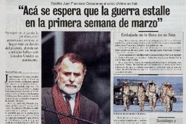 Acá se espera que la guerra estalle en la primera semana de marzo" [entrevista]