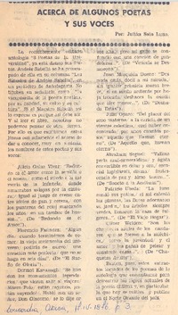 Acerca de algunos poetas y sus voces