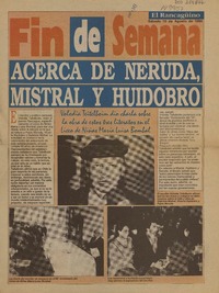 Acerca de Neruda, Mistral y Huidobro  [artículo].