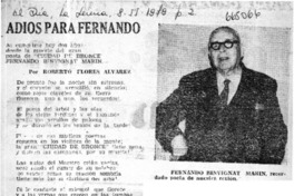 Adiós para Fernando  [artículo] Roberto Flores Álvarez.