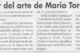 A disfrutar del arte de Mario Toral  [artículo]
